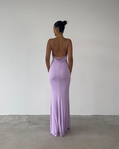Lilac Sheath Evening Dress Long Prom Dress J2980