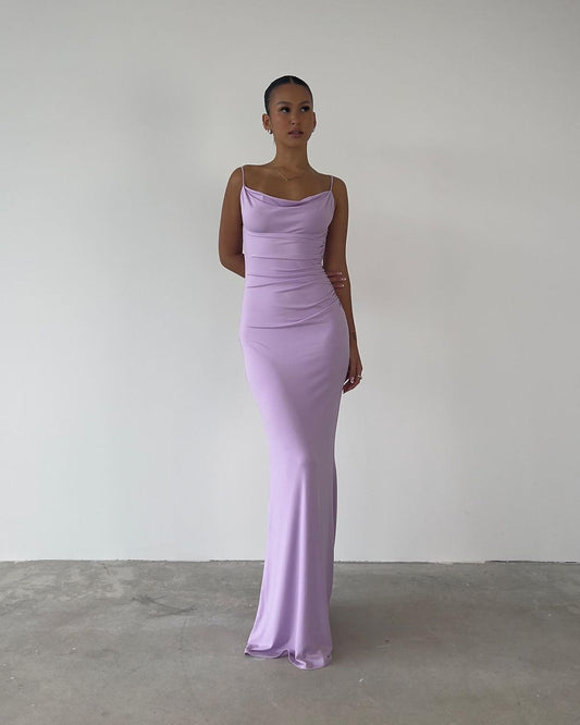 Lilac Sheath Evening Dress Long Prom Dress J2980