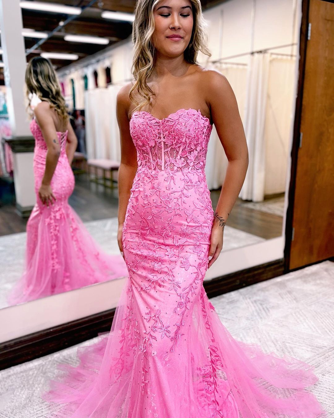 Light Pink Tassel Long Prom Dress A Line Formal Dress Evening Dress 124 –  JulyProm