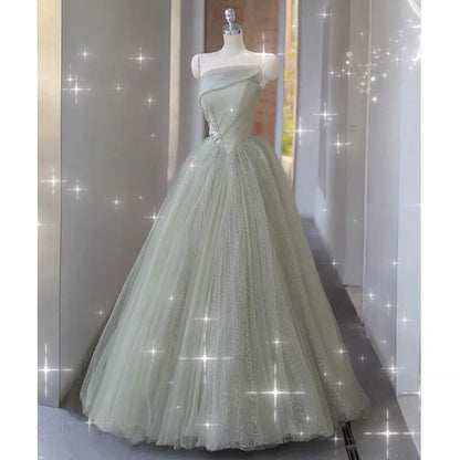 Trägerloses A-Linien-Tüll-Geburtstags-Partykleid-Abschlussballkleid J3080