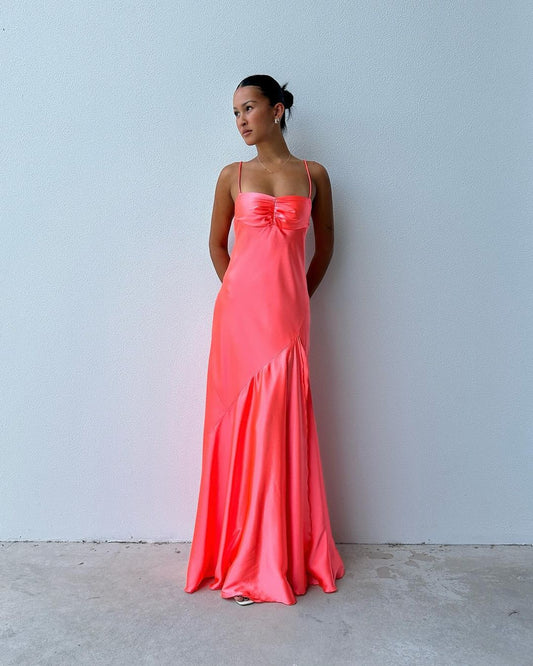 Peach A Line Long Prom Dress Formal Party Dress J3146