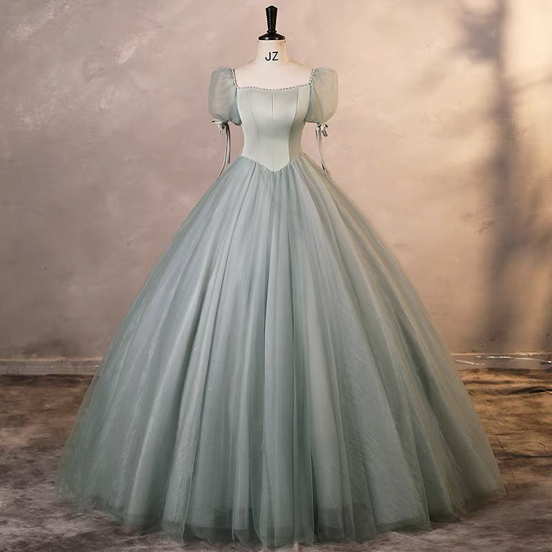 A Line Tulle Long Prom Dress Birthday Party Dress J3243