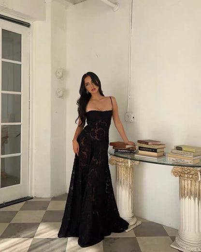 Spaghetti Straps A Line Long Prom Dress Formal Party Dress J3350