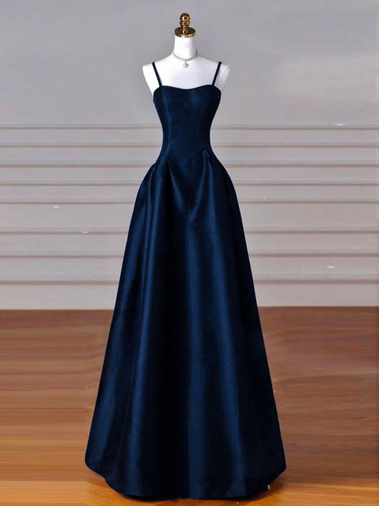 Navy A Line Long Prom Dress Formal Party Dress J3378