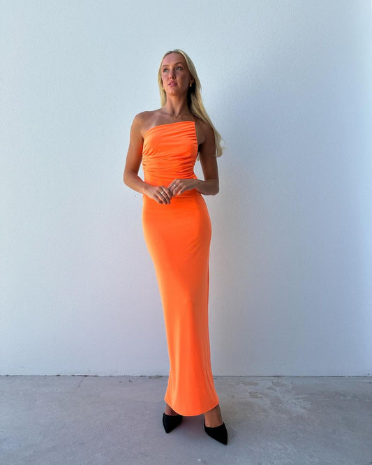 Orange Sheath Long Prom Dress Formal Party Dress J3429