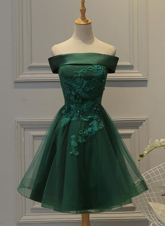 Emerald Green A Line Homecoming Dress Birthday Party Dress J3495