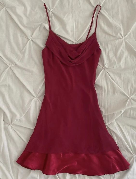 Spaghetti Straps Burgundy A Line Homecoming Dress Birthday Party Dress J3496