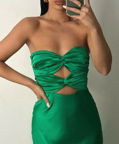 Robe de bal longue bustier verte fourreau, robe de soirée formelle J3506