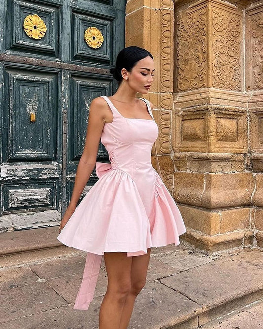 Pink A Line Short Homecoming Dress Birthday Party Dress J3538