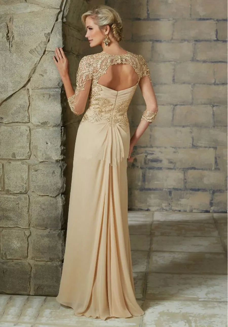 Champagne Mermaid Mother of The Bride Dress Bridesmaid Prom Party Evening Gown J3551