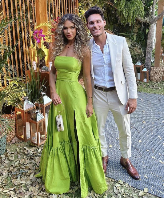 Strapless Green A Line Long Prom Dress Formal Evening Party Dress J3557