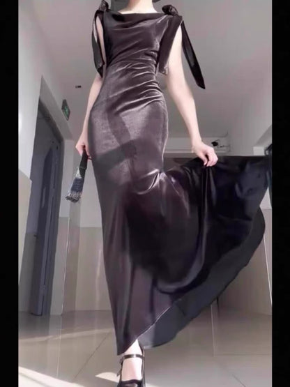 Velvet Mermaid Long Prom Dress Evening Party Gown J3634