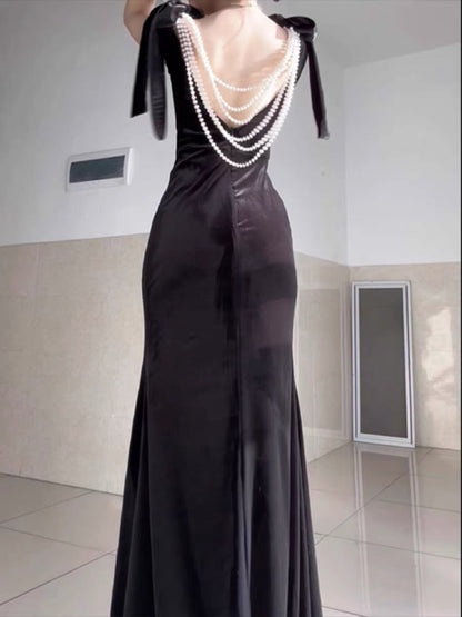 Velvet Mermaid Long Prom Dress Evening Party Gown J3634