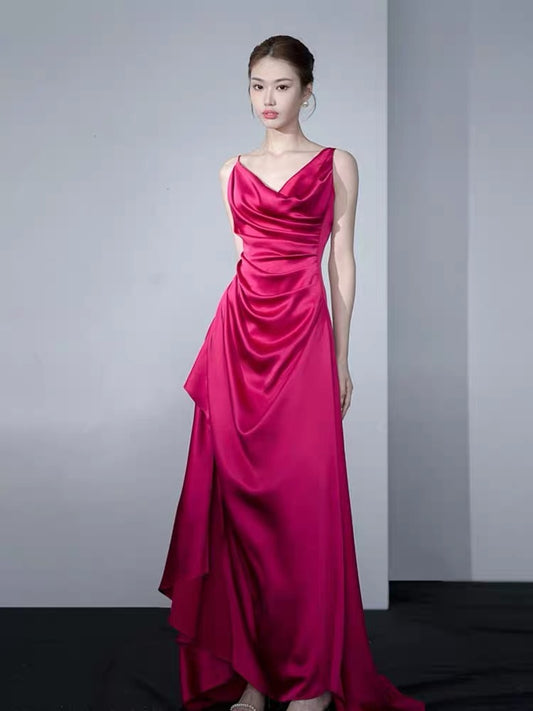 Pink A Line Long Prom Dress Formal Evening Gown J3653