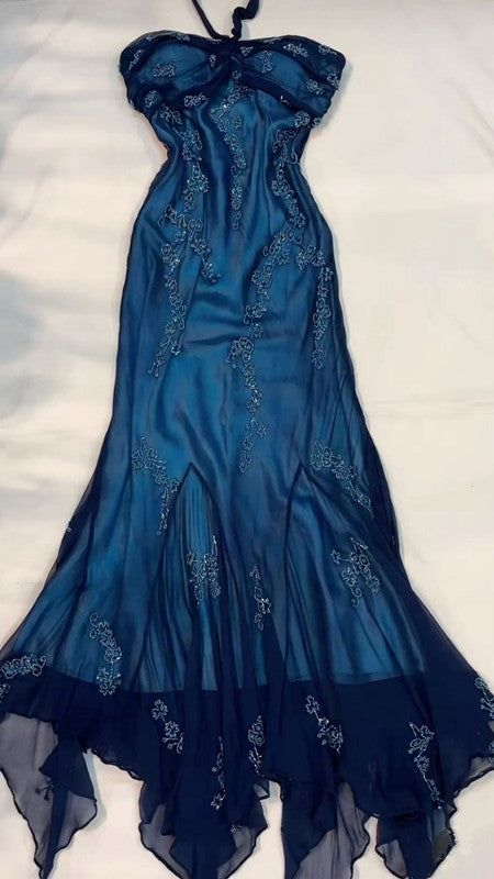 Halter Long Prom Party Dress Evening Gown J3774