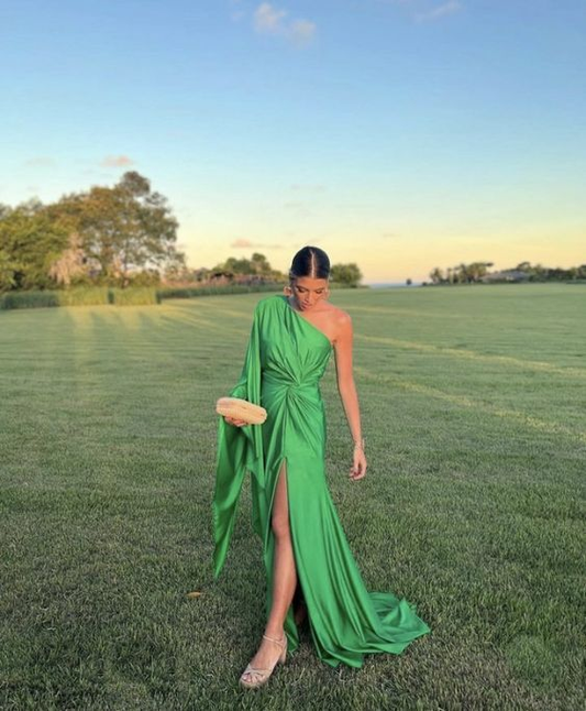 A Line Green Long Prom Dress  Formal Evening Gown J3781