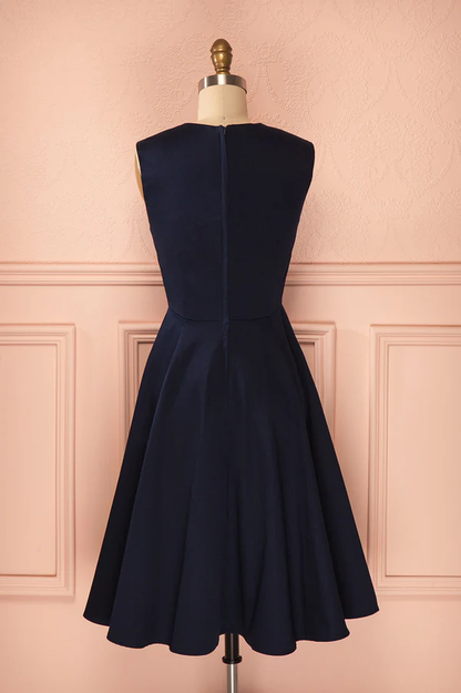 Robe de soirée courte bleu marine foncé J3875