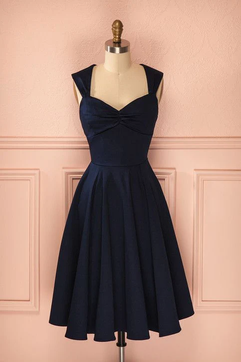 Dark Navy Short Homecoming Dress J3875