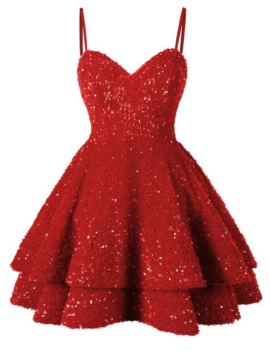 Short Homecoming Dress Glitter Sequins A Line Mini Birthday Dresses J3903