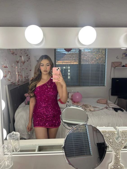 Elegant Sequin Homecoming Dress Short Party Gown J3969