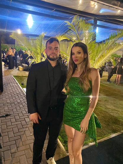 Green Sequin Spaghetti Strap Homecoming Dress Short Prom Dress J3991