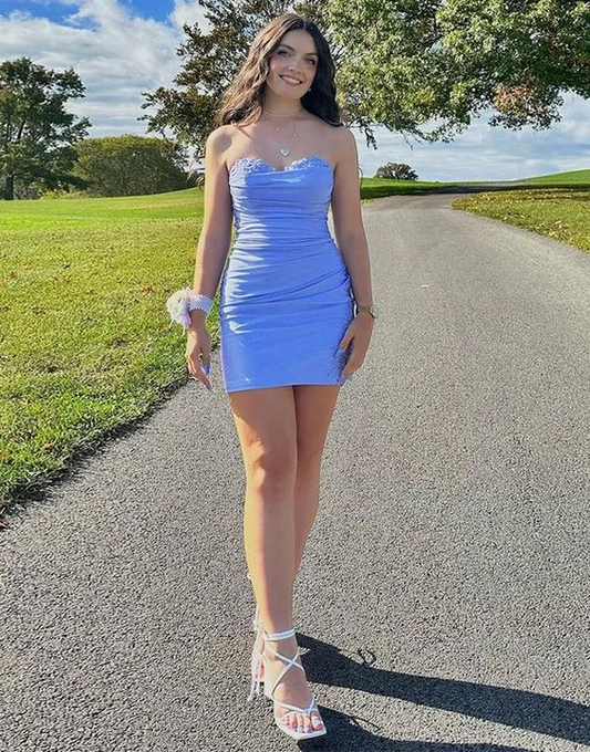 Strapless Sheath Homecoming Dress Short Prom Dress J3999