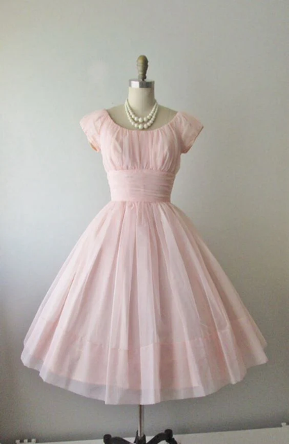 Robe de soirée courte rose J4172