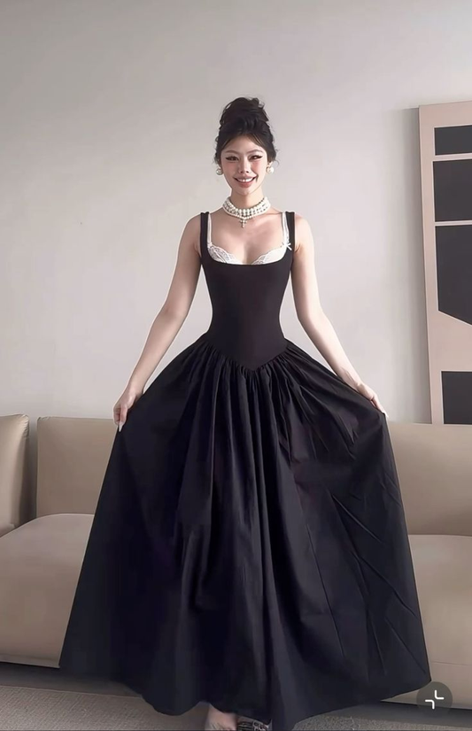 A Line Black Princess Long Prom Dress Formal Party Dress J4303