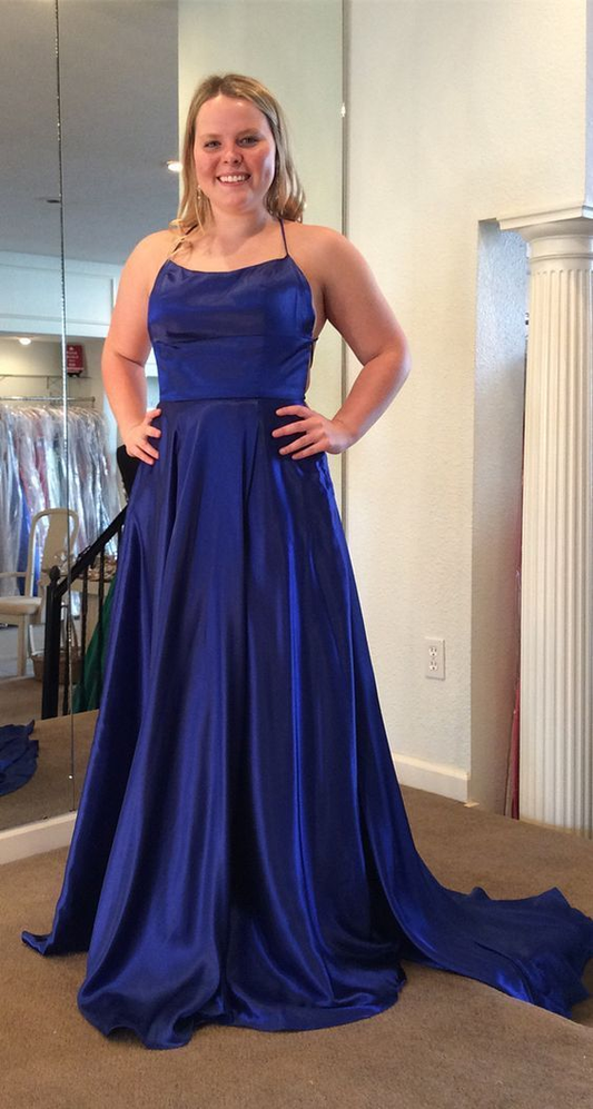 Navy Blue Graduation Party Gown A Line Formal Prom Dress J4318