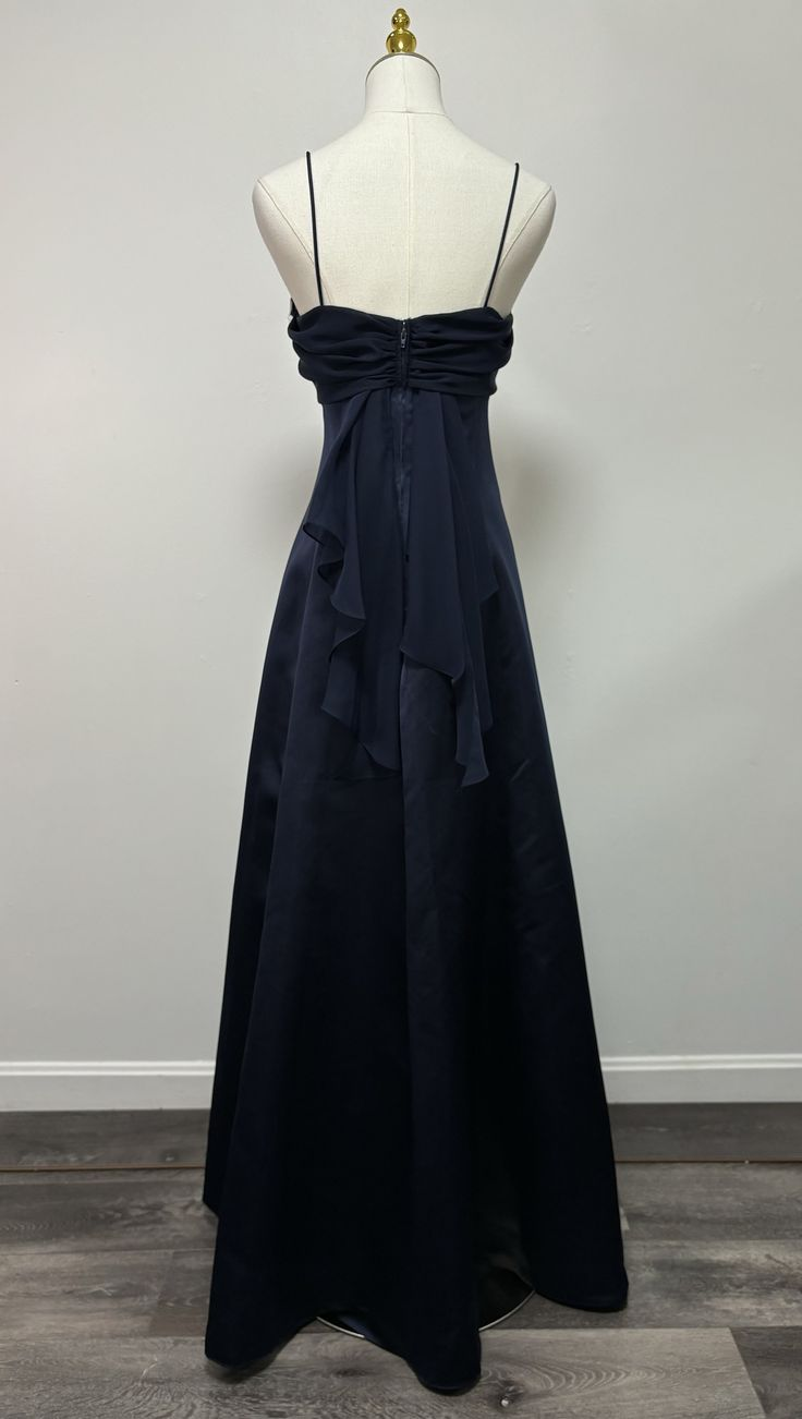 Vintage Navy Blue Prom Gown Formal Dress J4379