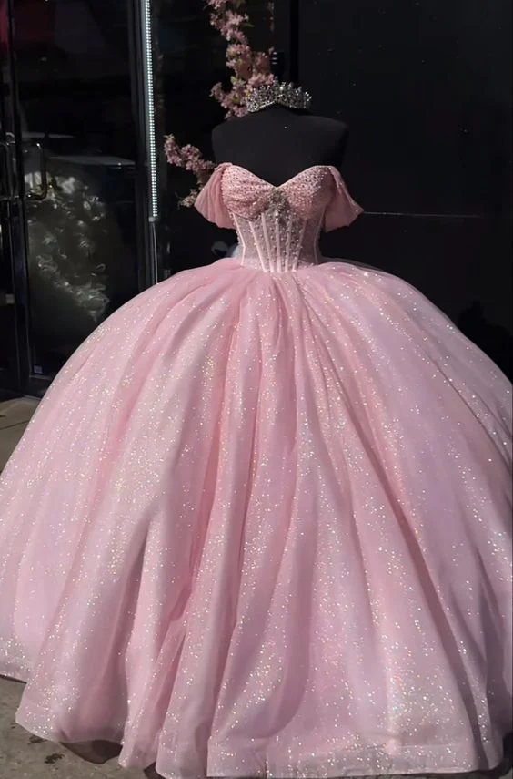 Pink Quinceanera Dresses Ball Gowns Sweet 15 Birthday Dress J4490