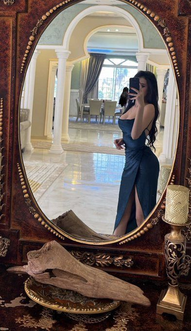 Sexy Sheath Navy Blue Prom Dresses Slit Birthday Outfit J4595