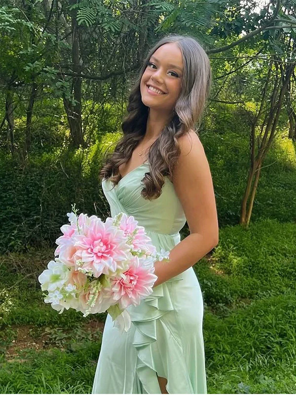 Light Pink Tassel Long Prom Dress A Line Formal Dress Evening Dress 124 – JulyProm