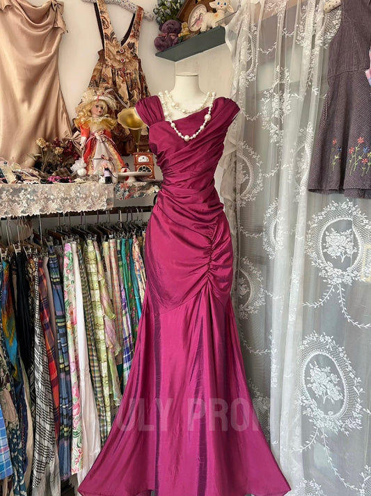 Fuchsia Mermaid Formal Party Dress Long Prom Dress J4773