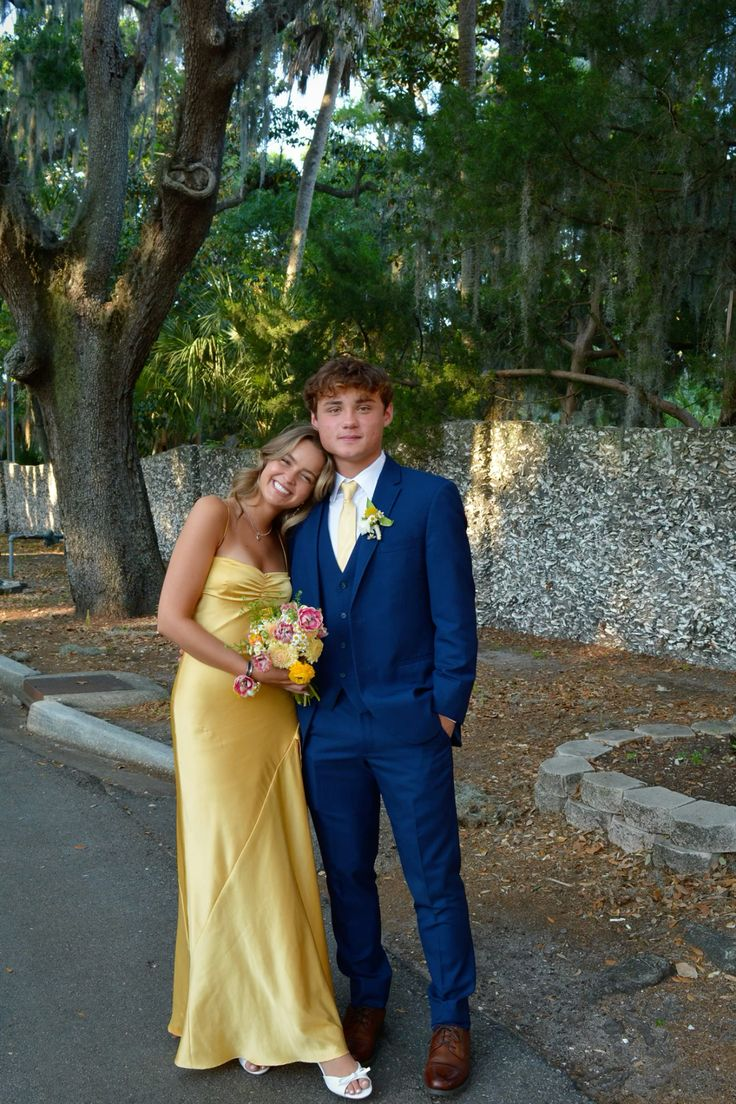 Spaghetti Straps A Line Yellow Slit Satin Long Prom Dress J4911