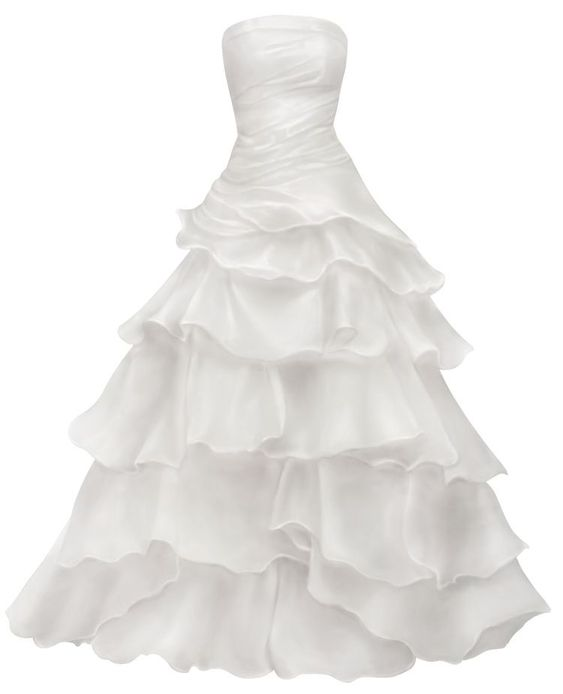 Strapless A Line Ruffle Long Prom Dress Layered Wedding Dress J4970