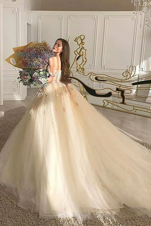 Off Shoulder Floral A Line Prom Dress 3d Flower Formal Party Dress Sweet 16 Ball Gown J5040