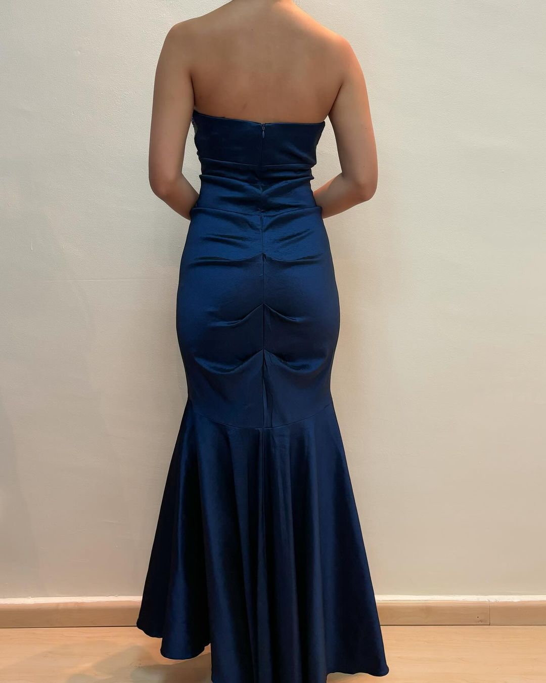 Sweetheart Mermaid Long Prom Dress Navy Blue Vintage Evening Dress J5139