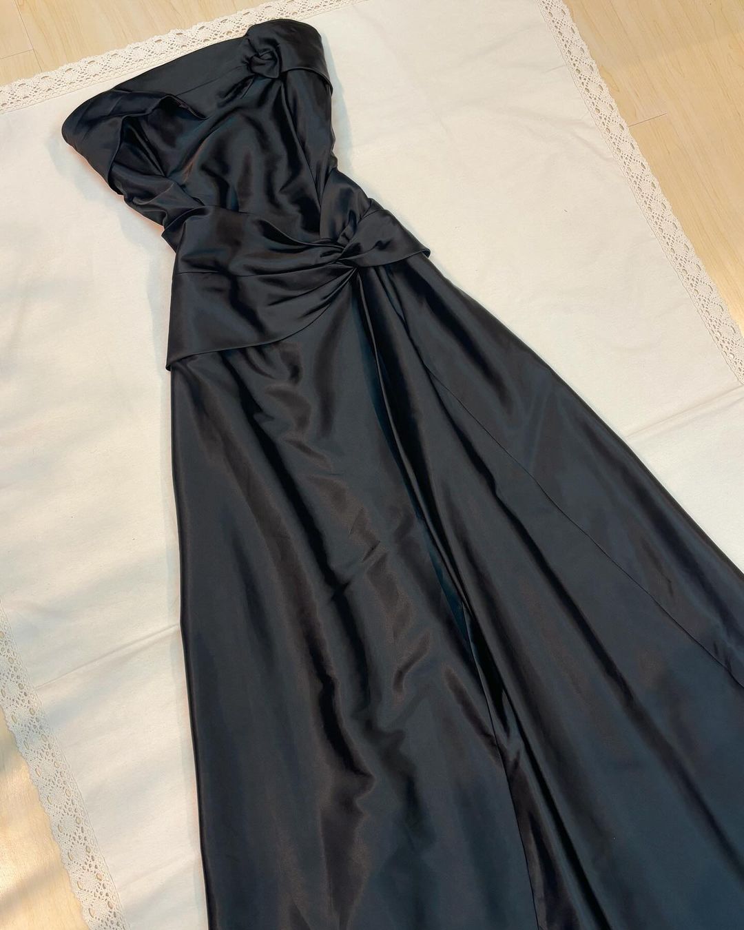 Strapless Elegant A Line Black Long Prom Dress Formal Party Dress J5149