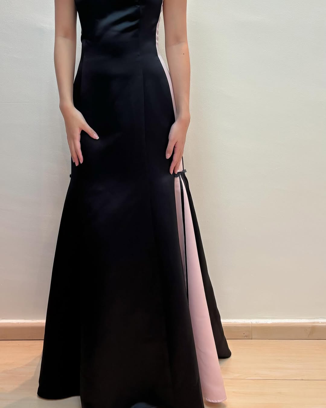 Strapless A Line Satin Long Prom Dress Black Formal Dress J5159