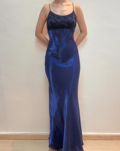 Robe de bal longue sirène bleu roi, robe de soirée formelle J5164