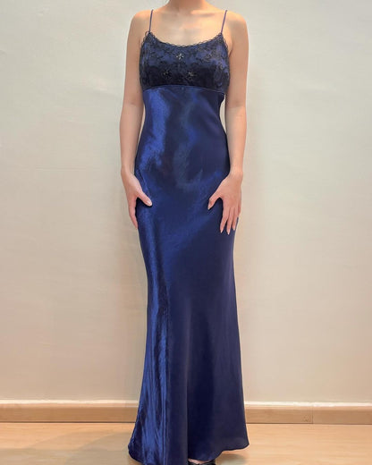 Robe de bal longue sirène bleu roi, robe de soirée formelle J5164