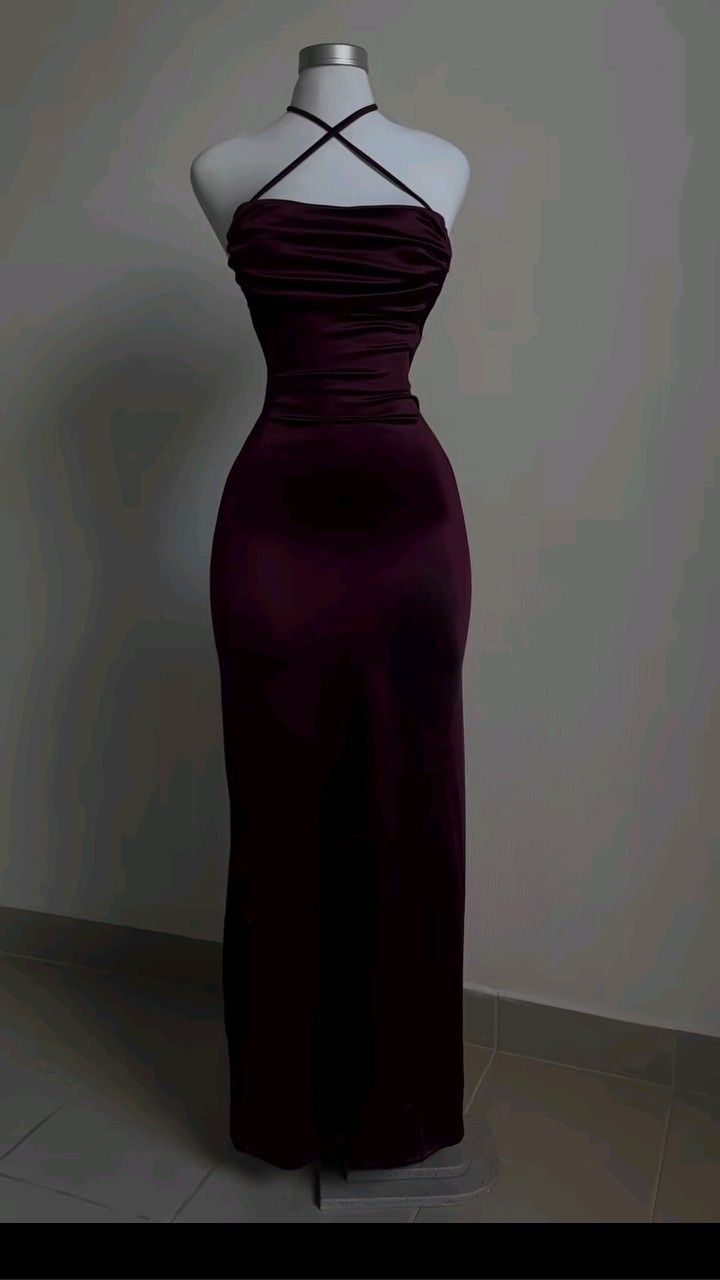 Burgundy Sheath Birthday Dress Long Prom Dress J5443