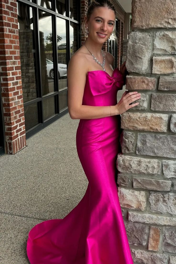 Strapless Mermaid Long Prom Dress Satin Formal Party Dress J5451