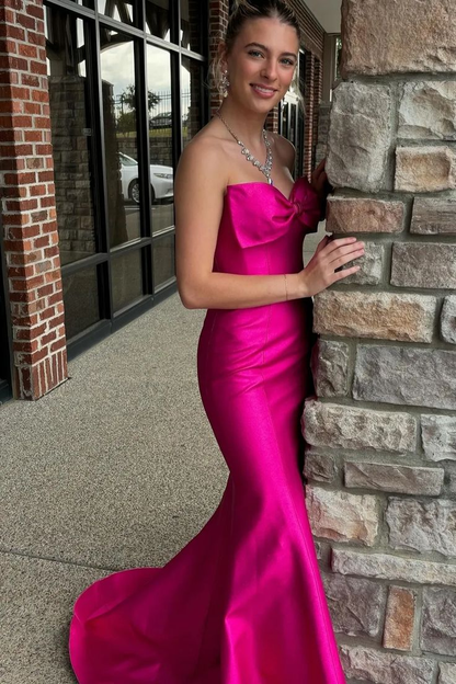 Robe de bal longue sirène bustier en satin J5451 