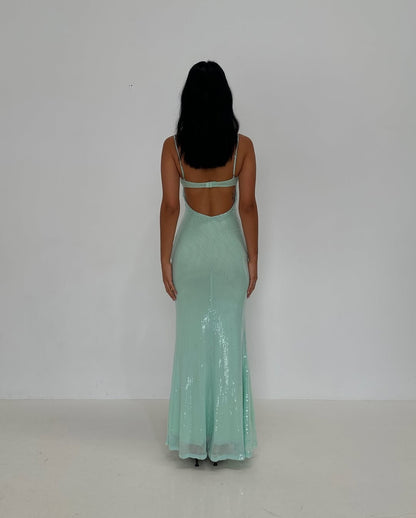 Robe de bal longue sirène à paillettes, robe de soirée formelle J5574 