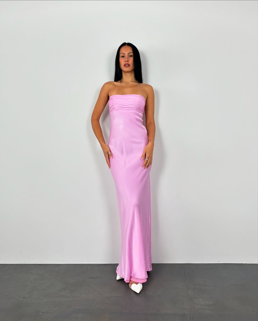 Strapless Pink Sheath Long Prom Dress Formal Party Dresses J5580