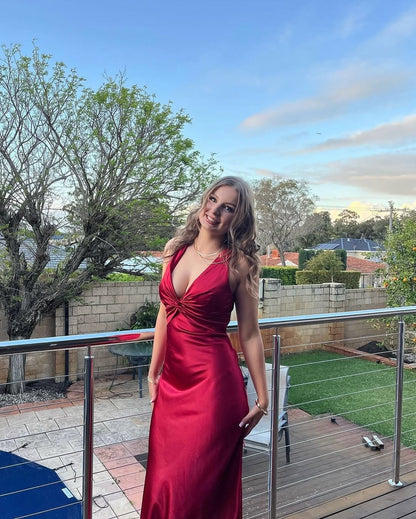 Sexy Meerjungfrau Rot Langes Abendkleid Partykleider J5592 