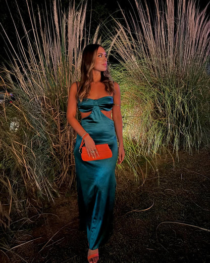 Grünes Etuikleid, langes Ballkleid, formelles Abendkleid J5613 