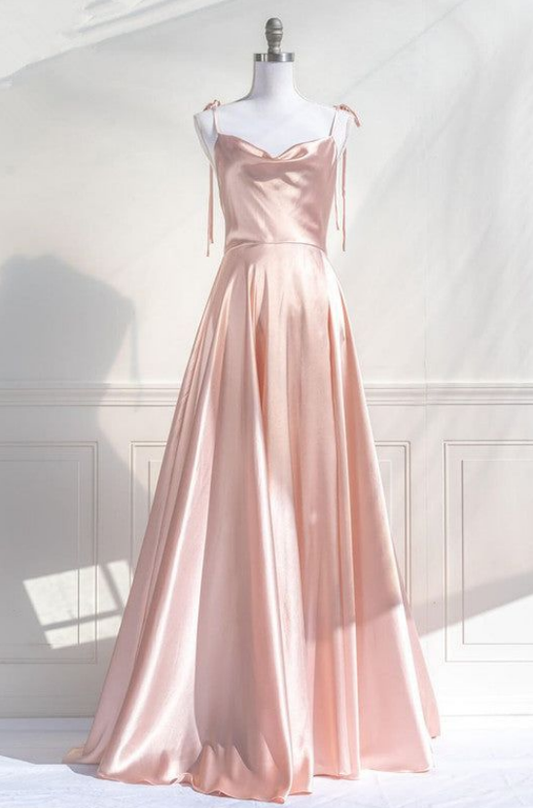 A Line Pink Long Prom Dresses Formal Graduation Party Dress J5645